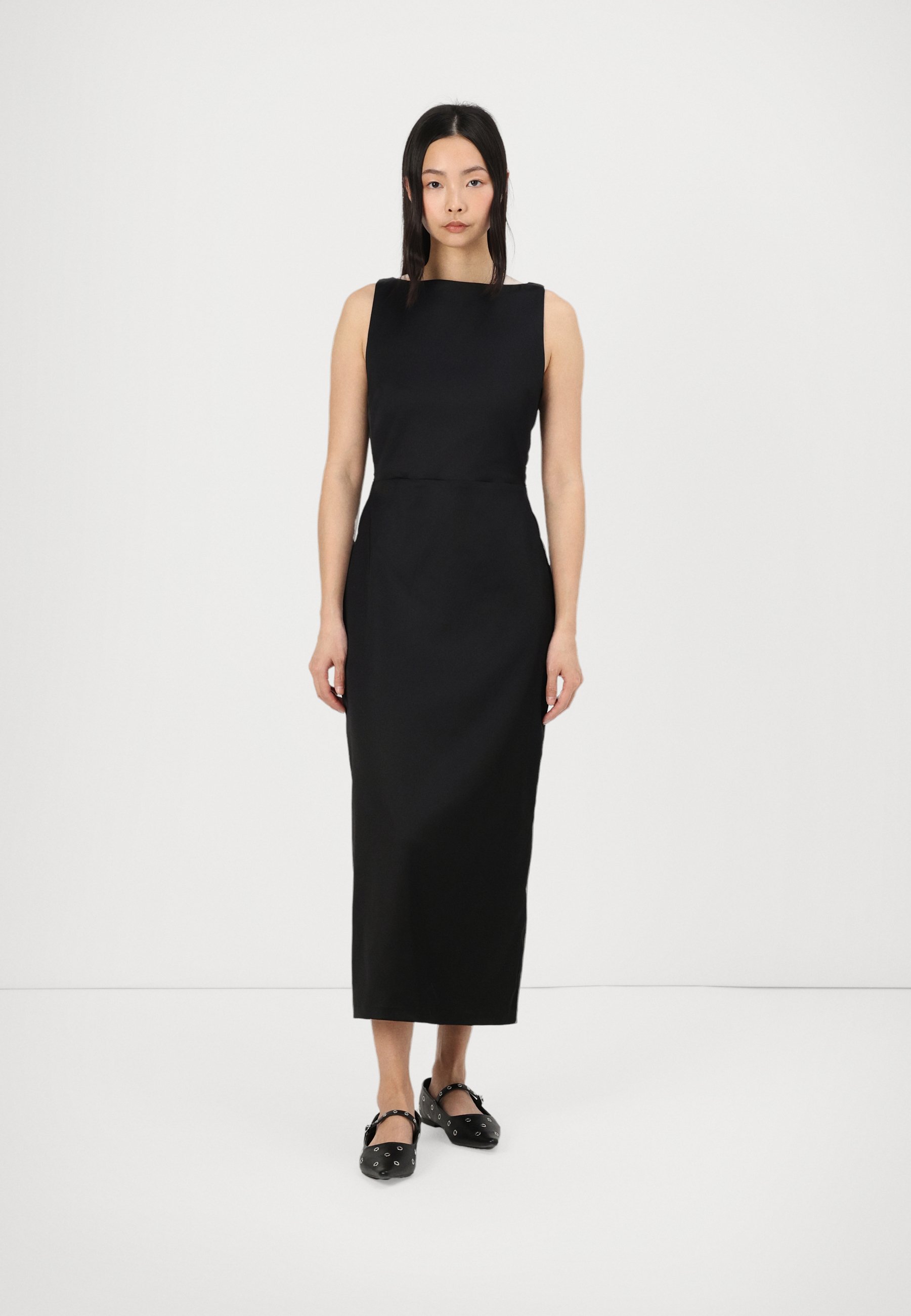 Abercrombie & Fitch High-Neck Satin Sculpt Midi Dress - Occasion wear -  black - Zalando.co.uk