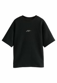Next REGULAR FIT - SHORT SLEEVE TEXTURED  - T-shirts basic - black