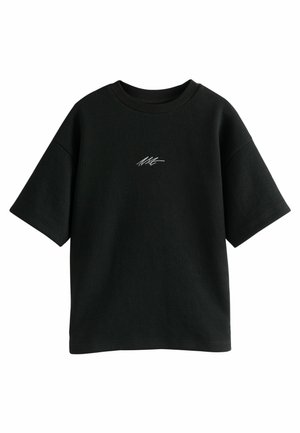 Next REGULAR FIT - SHORT SLEEVE TEXTURED  - T-Shirt basic - black