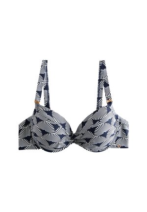 Next PADDED WIRED HALTER STANDARD - Vrchný diel bikín - navy white fan print
