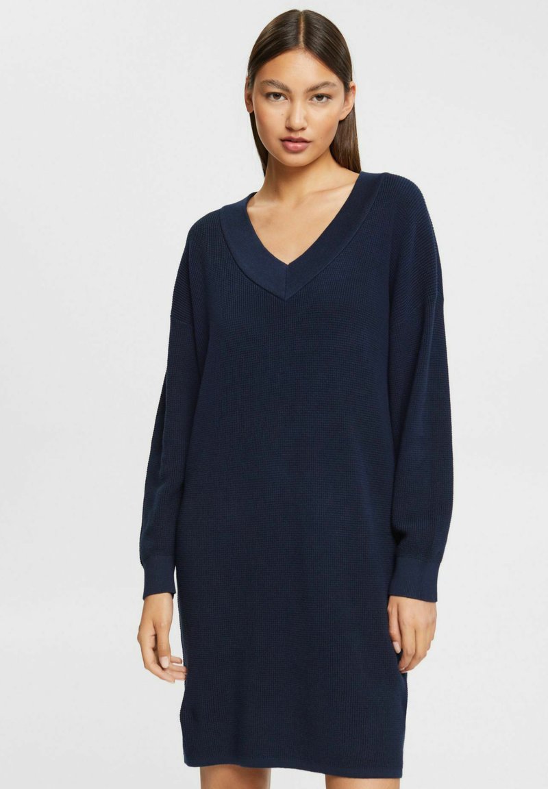 Esprit FLAT Jumper dress navy/mottled dark blue Zalando.ie