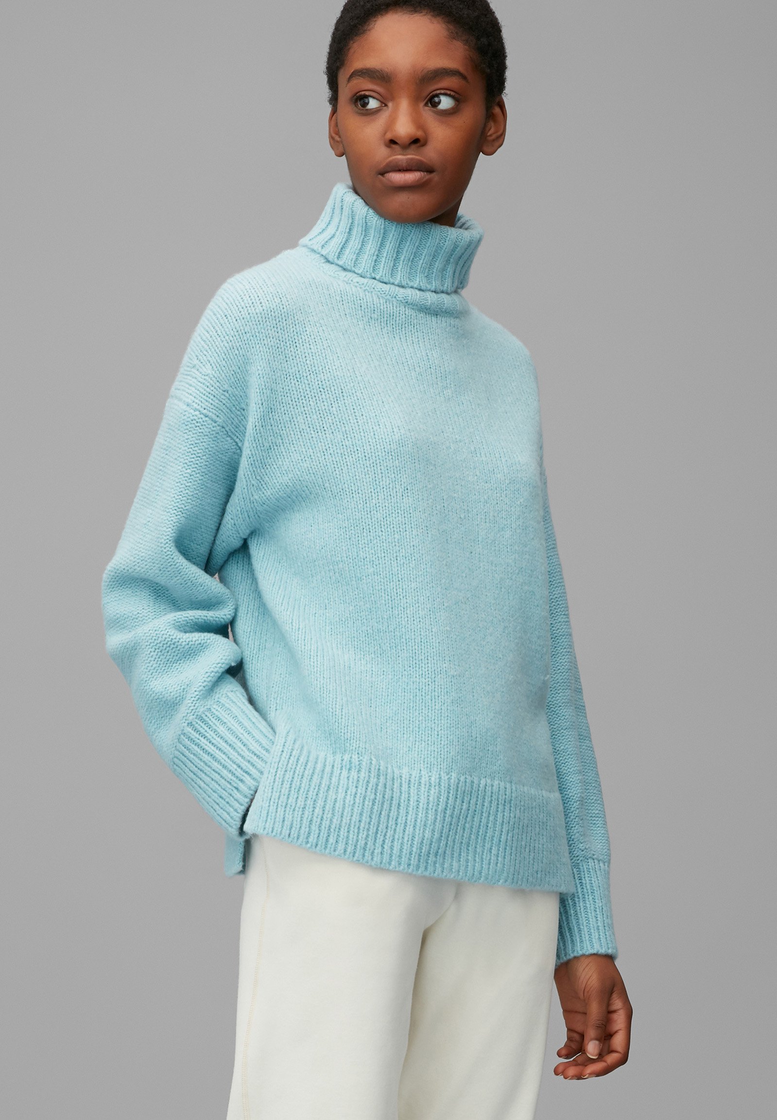 marco polo strickpullover blau