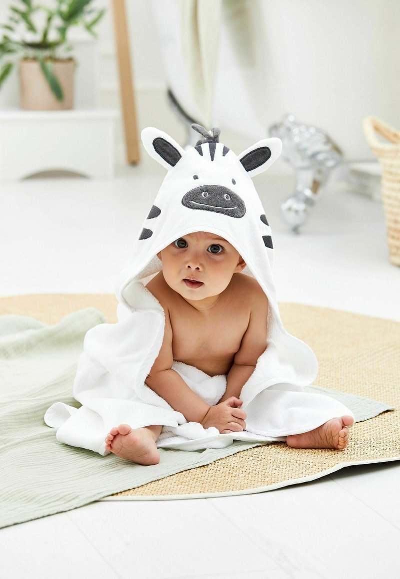 JoJo Maman Bébé HOODED FOX STANDARD - Osuška - white zebra