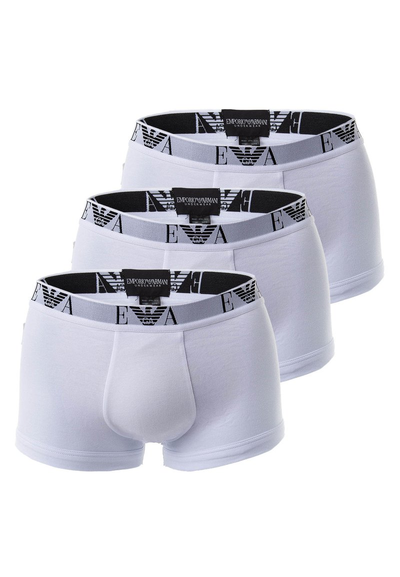 Emporio Armani EMPORIO ARMANI Herren Shorts 3er Pack - Trunks, Pants, Unterwäsche, Stretch Cotton - Boxer Briefs - bianco