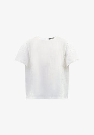 MIT SPITZE - Bluză - weiss