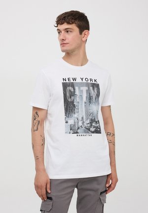 Terranova CON STAMPA FOTOGRAFIA DI NEW YORK - T-shirt con stampa - bianco ottico