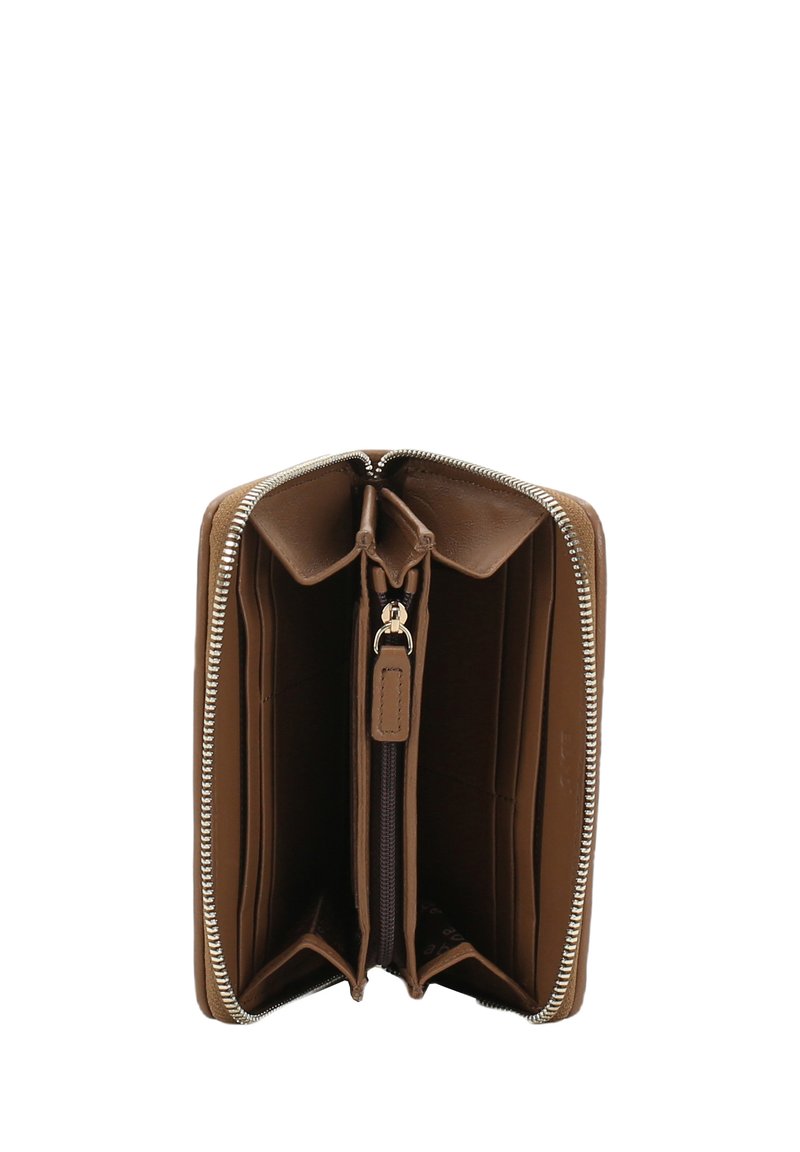 Portefeuille En Cuir Camel ABRO - Porte-cartes Couleur Chamois, Neuf Avec étiquettes