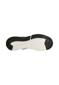 Schuhsohle mit schwarzem Gummiboden und weißem EVA-Mittelsohle, ausgestattet mit einem strukturierten Profilmuster für Grip und Traktion.