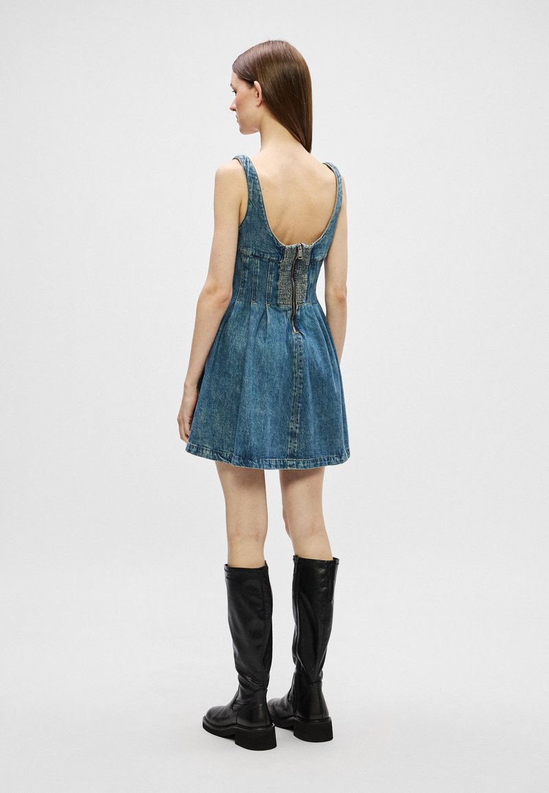 sleeveless denim dresses uk Buy Mid Blue Denim Sleeveless Denim Maxi Dress from Next Mauritius