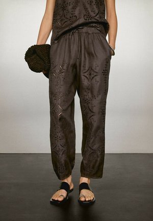 Pantaloni - mottled dark brown