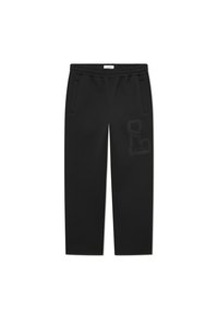 Sorte sweatpants lavet af blød stof, med snoretragt i livet, to sidelommer og et diskret "L" logo på venstre ben.