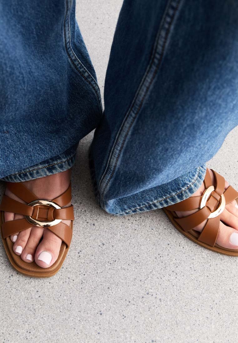 New Look MULTI STRAP FLAT Sandalias tan/tostado