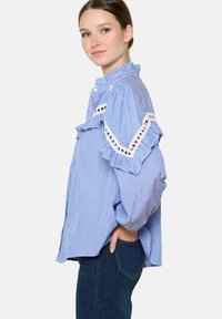 LolaLiza WITH EMBROIDERY - Button-down blouse - blue faience
