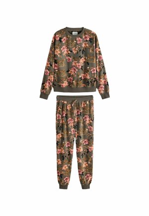 TALL FIT - COSY SET - Nattplagg set - khaki green cheetah