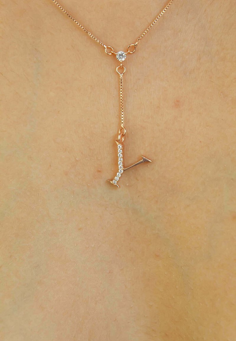 Bombay Sunset INITIAL ALPHABET LETTER Y Necklace rose goldcoloured Zalando.ie