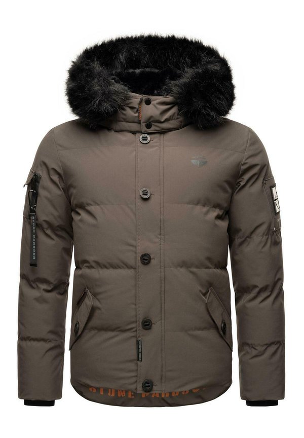 Winterjacke - mottled anthracite