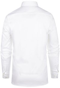 Witte overhemd met lange mouwen, voorzien van een klassieke kraag, knoopmanchetten, een soepele katoenstof en een eenvoudig, gestroomlijnd ontwerp.