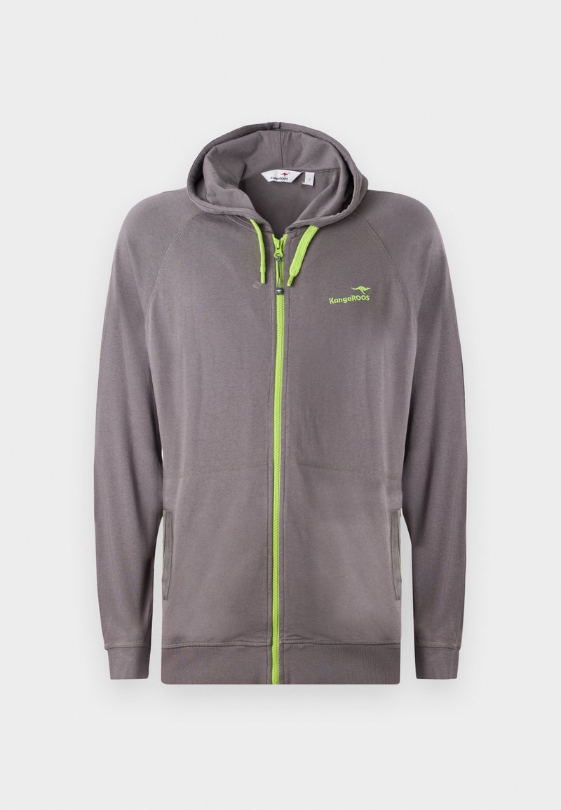 Kangaroos Hoodie grijs/neongroen