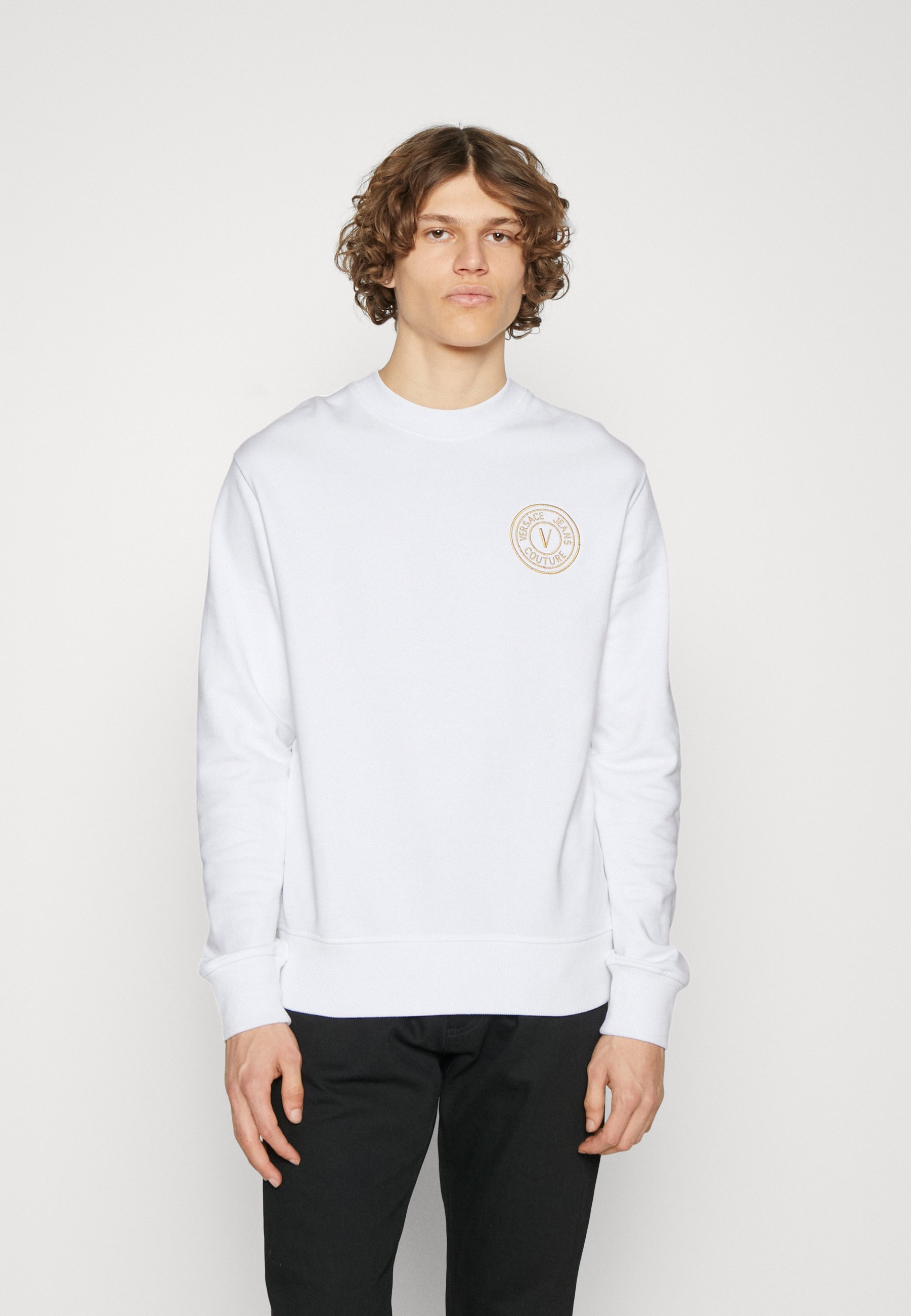 Versace Jeans Couture Sweatshirt - white/gold/white - Zalando.co.uk