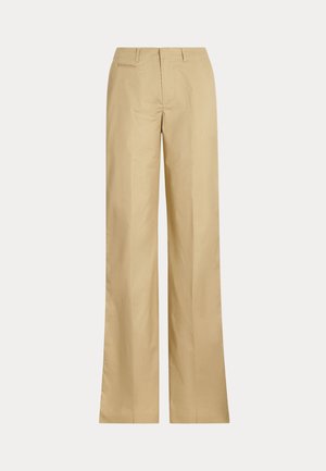 Lauren Ralph Lauren COTTON TWILL HIGH RISE PANT - Trousers - birch tan