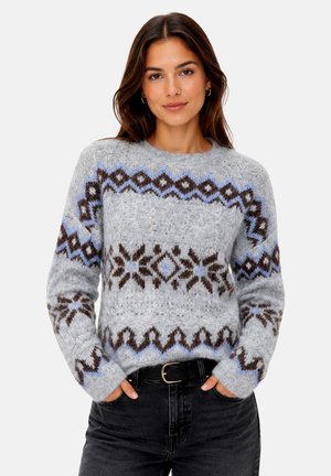 ONLY, ONLY PULLOVER STOCKHOLM STRICKPULLOVER - Pullover - grau