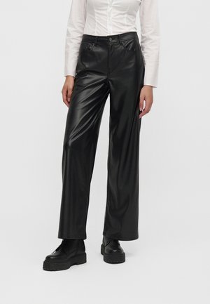 ONLY, ONLSMOOTH WIDE PANT - Панталони - black