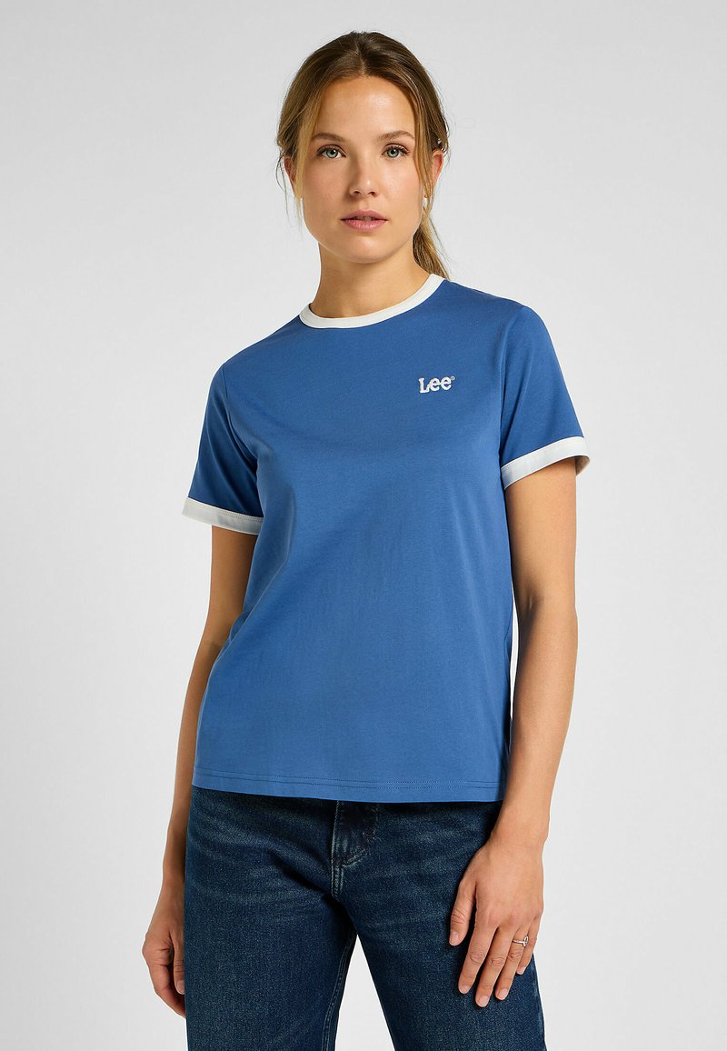 Lee Ringer Tee Lee RINGER TEE - T-shirt print - midcentury blue/blauw - Zalando.be