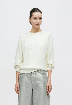 PARKER LOGO - Pulóver - pearl white