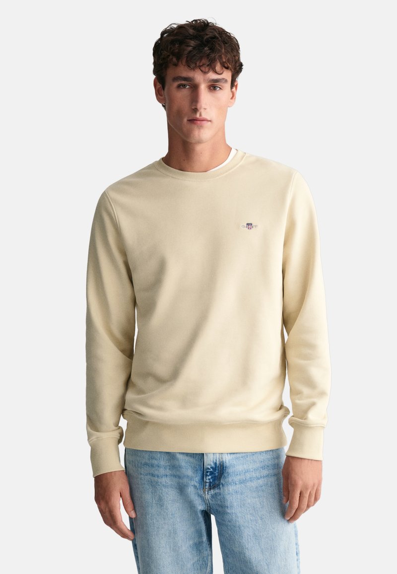 GANT SHIELD C NECK - Sweatshirt - silky beige