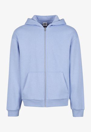 Urban Classics FLUFFY HOODY - Cipzáras pulóver - powderblue