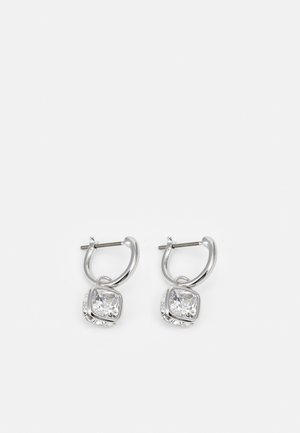 Swarovski STILLA PIERCED EARRINGS MINI HOOP - Oorbellen - silver-coloured/white