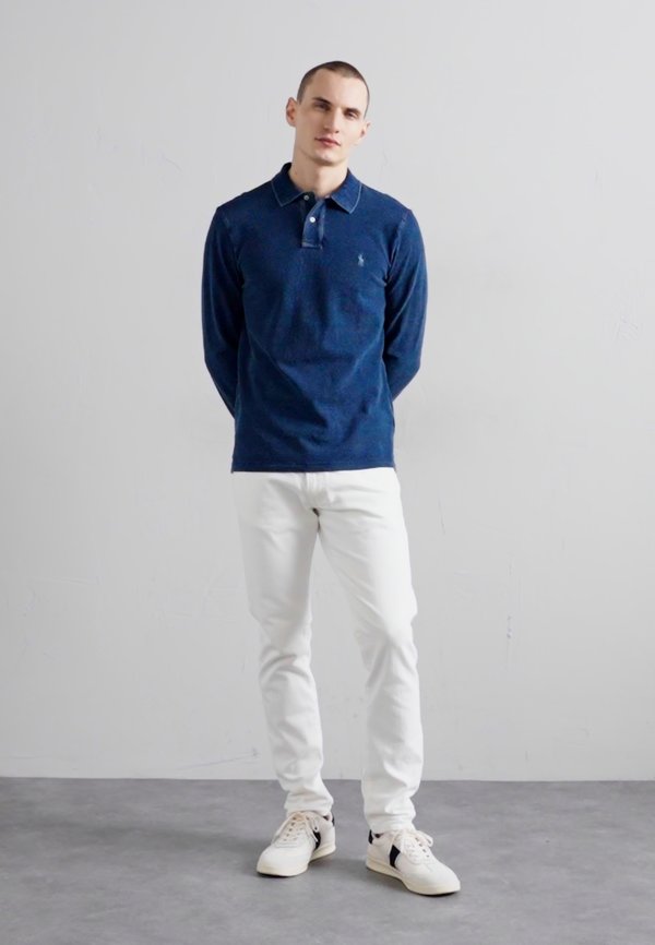 CUSTOM SLIM FIT INDIGO MESH POLO SHIRT - Polo shirt - dark indigo2