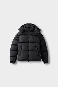 HOODED PUFFER - Jachetă de iarnă - black