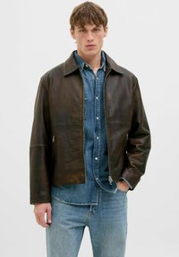 Jack & Jones - Leather jacket - chocolate torte Thumbnail Image 1