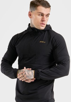 QUARTER ZIP AGILITY HOODIE - Mikina s kapucí - black