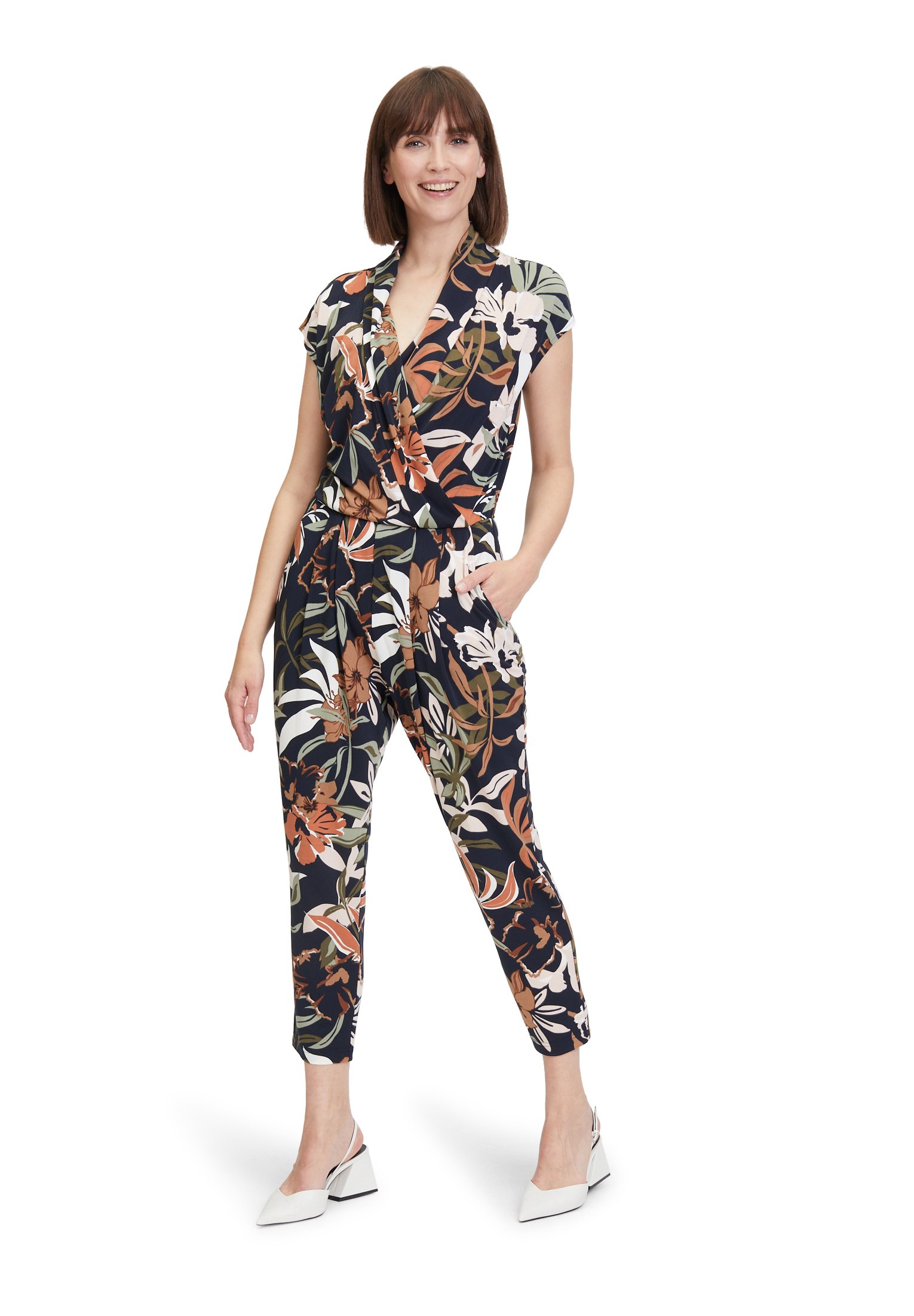 Betty Barclay Damen Jumpsuit – Tailliert Mit überschnittenen Ärmeln & V-Ausschnitt