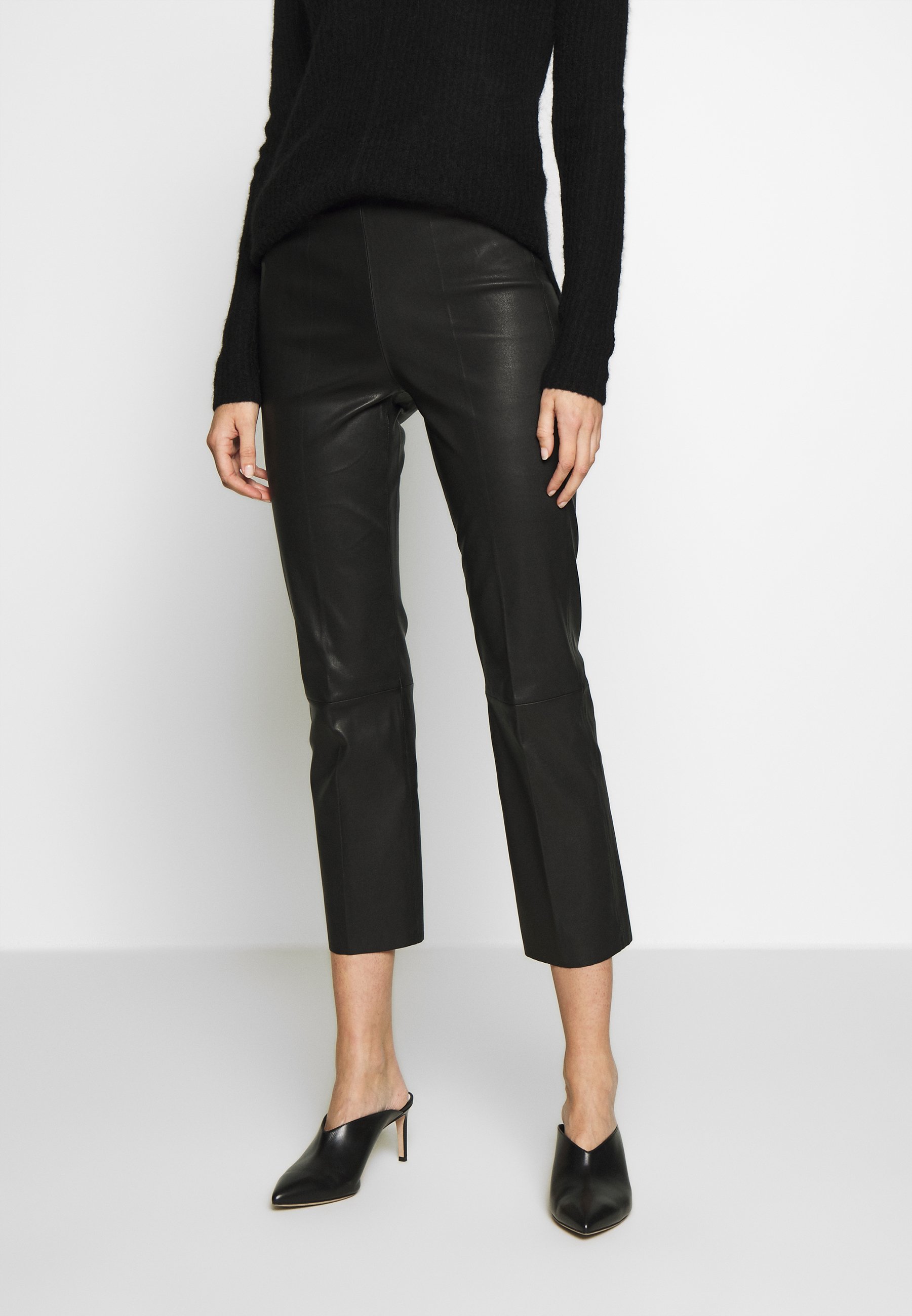 By Malene Birger Florentina Leather Trousers Black Zalando Co Uk