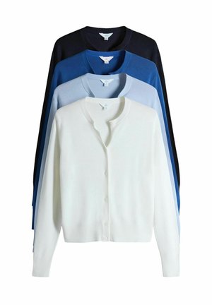 4 PACK FINE BUTTON THROUGH - Kardiganas - navy/blue/light blue/cream
