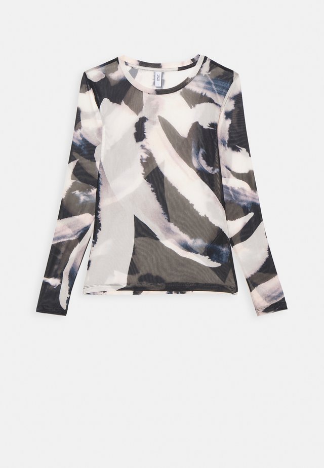 ONLRHONWEN - Long sleeved top - black/white graphic