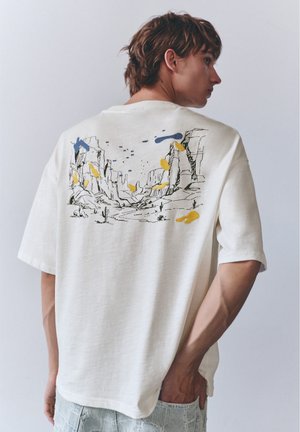 PULL&BEAR, WEST PARADISE GRAPHIC - T-SHIRT - T-shirt imprimé - white