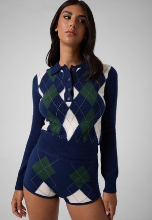 Guess, KARO-POLOPULLOVER - Pullover - blue