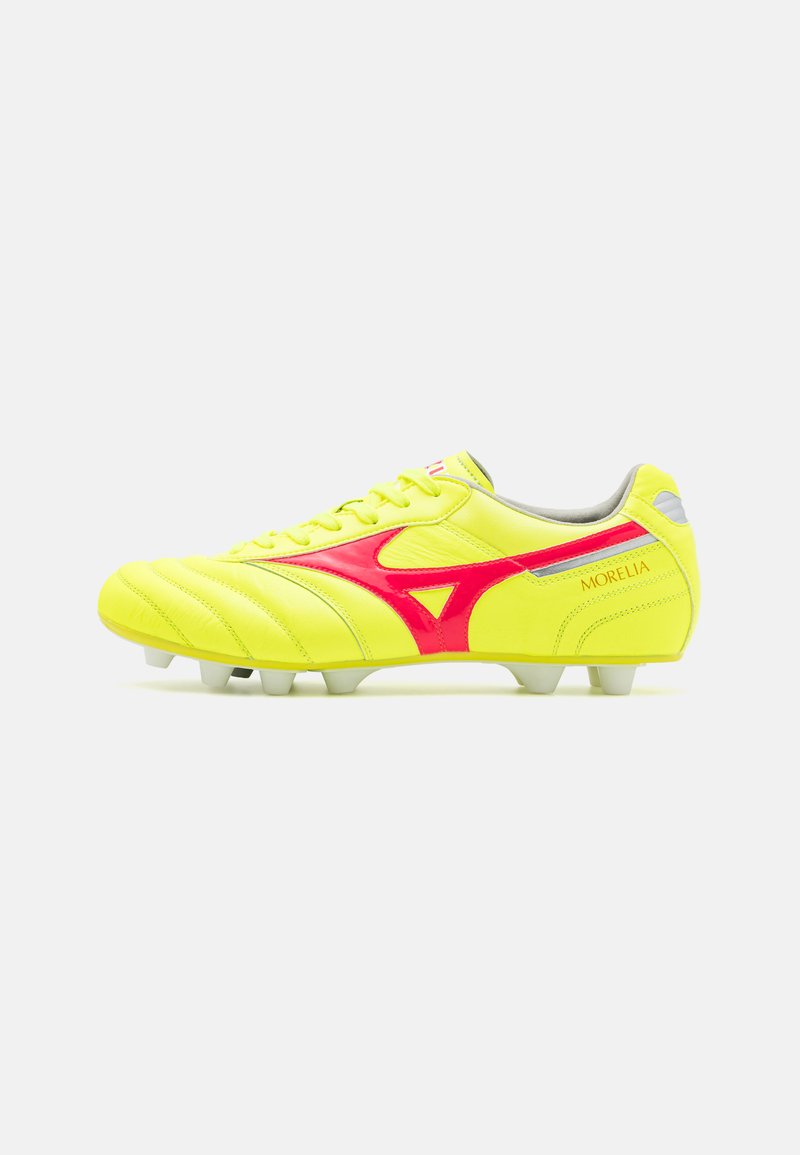 Mizuno MORELIA II ELITE - Scarpe da calcio per terreni duri - safety yellow/fiery coral/galaxy silver