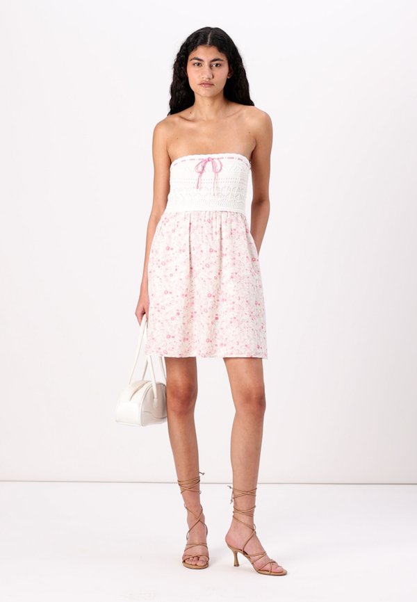 STRAPLESS MIX MINI DRESS  - Day dress - pavlova2