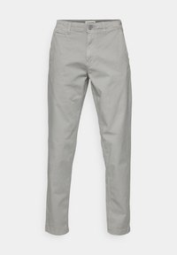 Lichtgrijze broek gemaakt van katoen. Rechte pijpdesign met een knoop- en ritssluiting, voorzien van voorzakken en een nette afwerking.