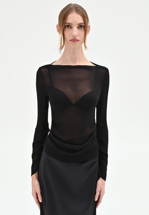 CON DRAPPEGGIO LATERALE - Camicetta - black