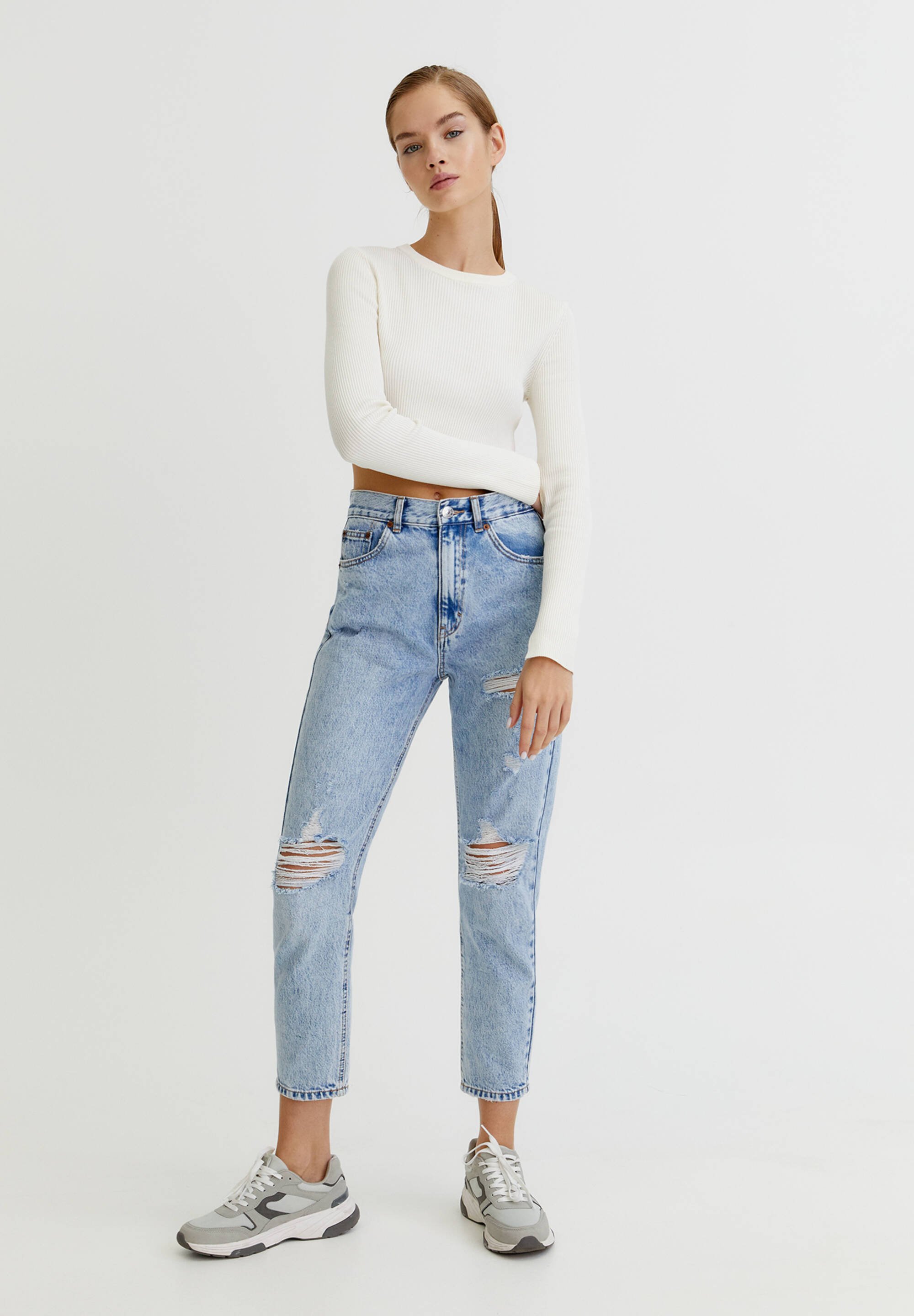 PULL\u0026BEAR MOM - Relaxed fit jeans - blue/light blue - Zalando.ie