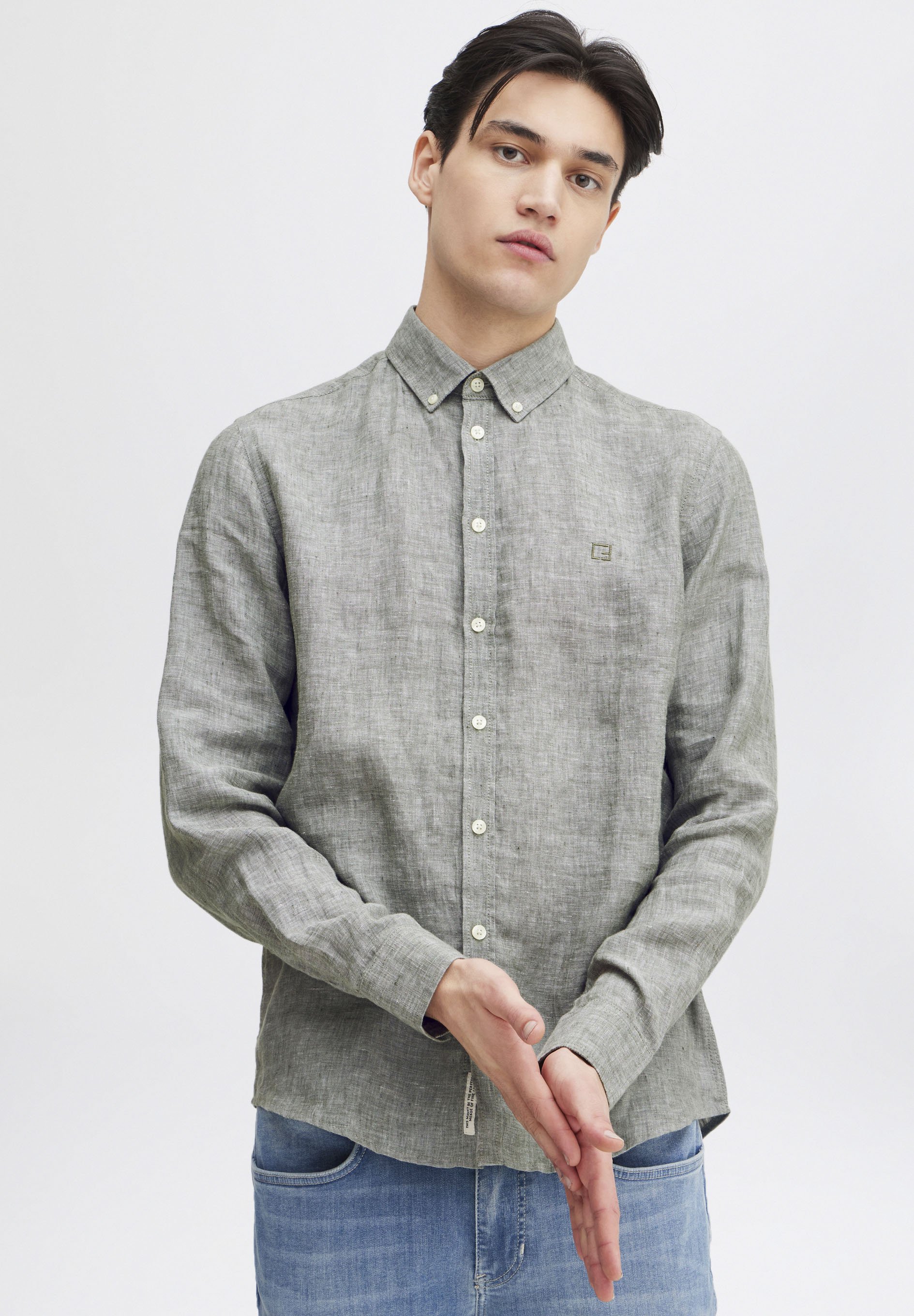 CASUAL FRIDAY Cfanton LS BD Striped Shirt Camicia, 174030_Silver Lake Blue, S Uomo