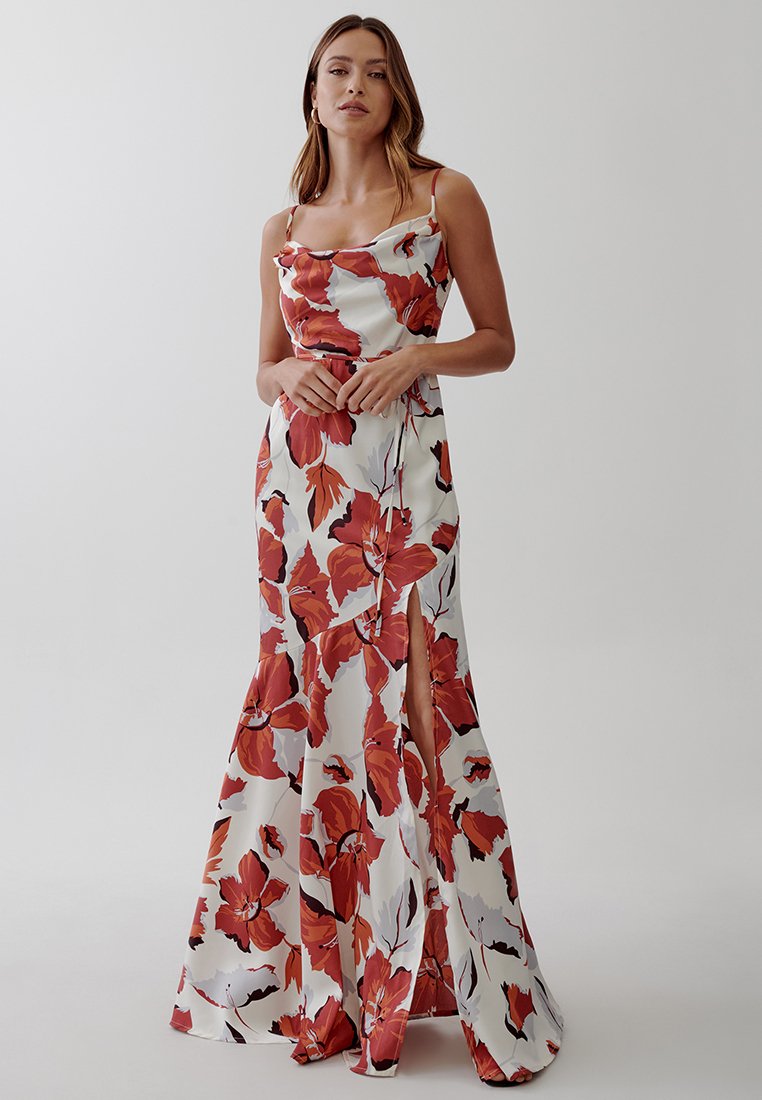 Red maxi floral dress Clearance