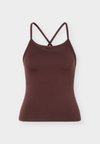 ESSENTIAL STUDIO SPORTS VEST TOP WITH CROSS BACK STRAPS - Топ - dark brown