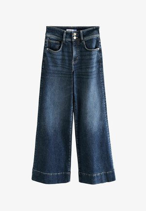 Next, REGULAR FIT - HIGH RISE STRETCH WIDE LEG JEANS . - Flared jeans - dark blue